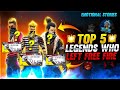 TOP 5 LEGEND'S 🔥WHO LEFT FREE FIRE - EMOTIONAL STORIES 🤔 OF LEGEND'S - Garena Free Fire