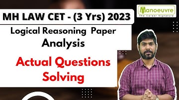 MH LAWCET (3 Years) 2023 - Logical Reasoning Paper Analysis - Actual Question Solving by Dev sir