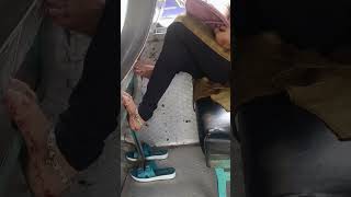 Indian Female Feet On Public Bus