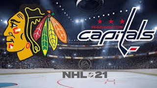 NHL 21 Chicago Blackhawks VS Washington Capitals Full Game CPU Vs CPU