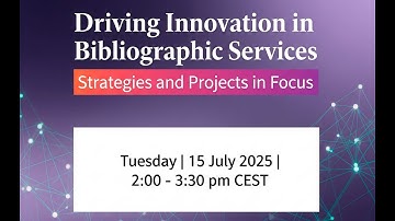Driving Innovation in Bibliographic Services: Strategies and Projects in Focus [Webinar]
