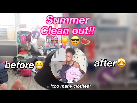 SUMMER CLEAN OUT!! ☀️👙🌻😎clean my room with me:)