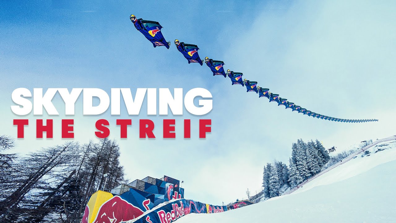 ⁣The World’s Hardest Downhill Ski Slope Seen From The Air | w/ Red Bull Skydive Team