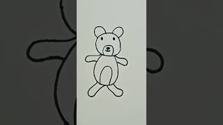 Draw This Cute Teddy with Circles 🧸✏️ #drawingideas #easydrawing