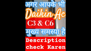Daikin AC error code C3 & C6 | Daikin error code C6 | Daikin error code C3 #daiken #daikinac #codeC6