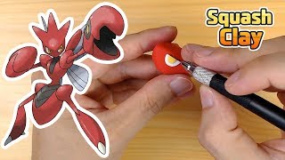 Sculpting Scizor Bug/Steel Pokémon Clay art Resimi