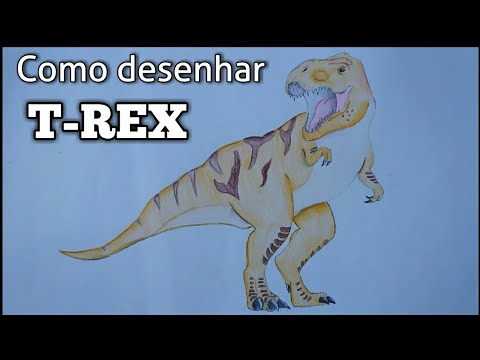 Como desenhar um tiranossauro rex  Tutorial de desenho passo a passo