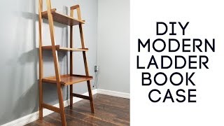 DIY Modern Ladder Bookcase build