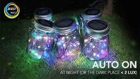 Multi color RGB solar energy Mason tank light 30 LED Outdoor garden garden hanging waterproof fairy