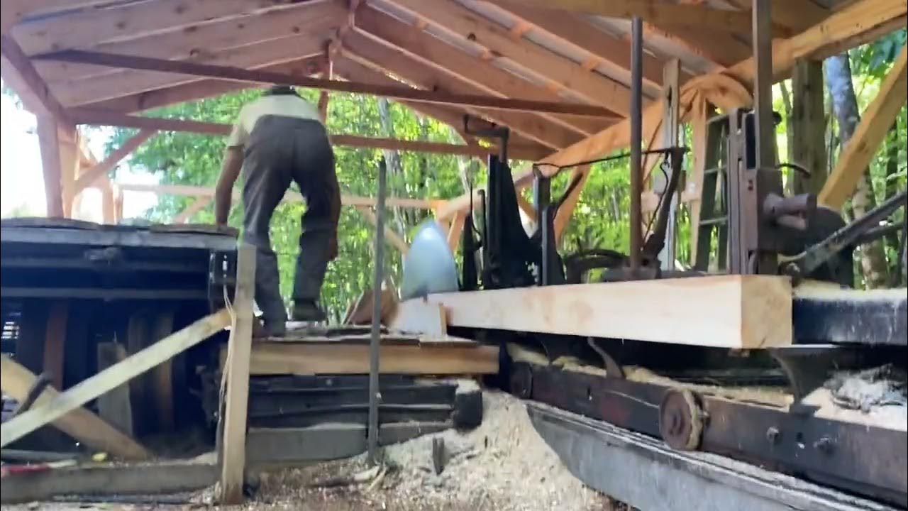 Antique lane circular sawmill sawing 1x8 pine in Maine YouTube