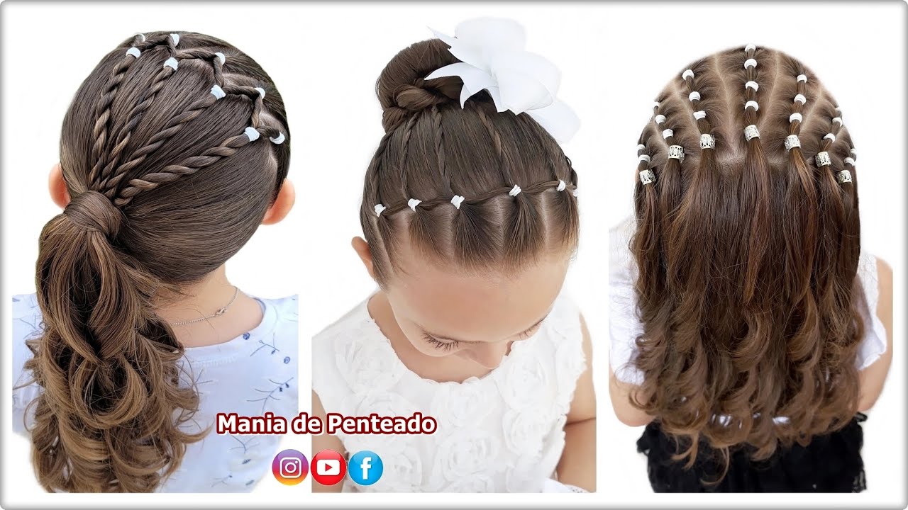 Lindos Penteados para Festas de Ano Novo😍🌟| Beautiful New Year Hairstyles for Girls 🥰🌟
