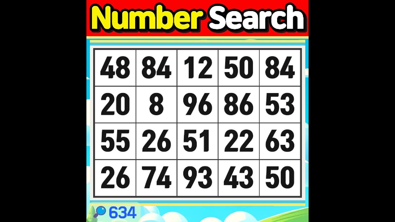 Number Search #634 Recharge your focus today, too!【Match | brain game | puzzle 】