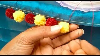 How to make yarn pom pom ILatest saree kuchu pom pom,saree kuchu with pom poms,saree kuchu design#05