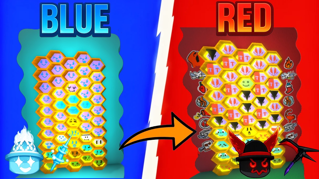 Hive Color:red Switching hive colors from red to blue in bee swarm simulator! - YouTube