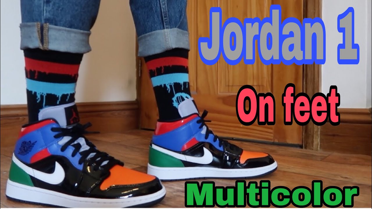 jordan 1 mid multicolor patent