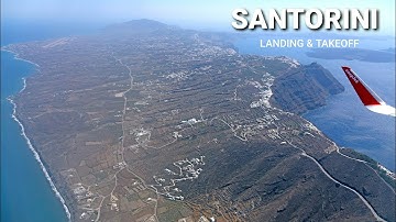 Santorini Airport - Landing and Take Off 4K
