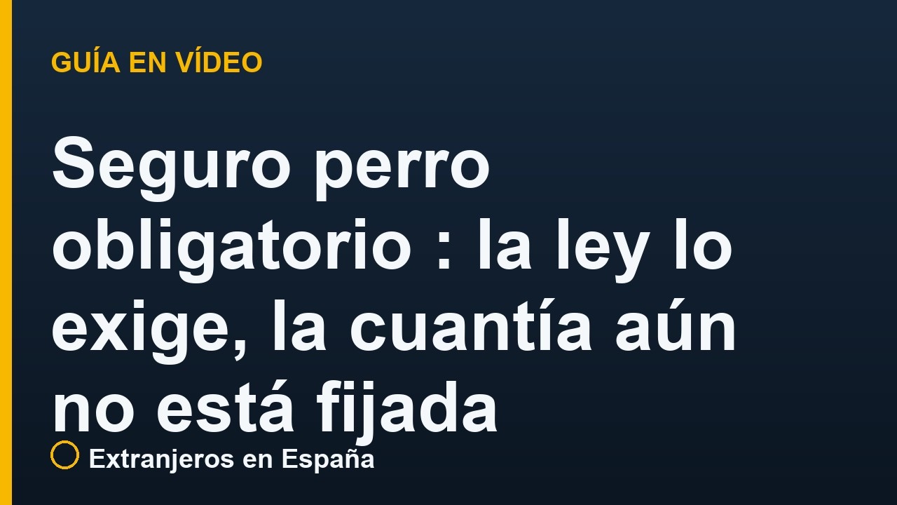 Seguro perro obligatorio en España: la ley lo exige, la cuantía aún no está fijada