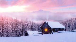 Blizzard with firewood sound, villa in the snowy mountains. depression. deep sleep. peace of mind
