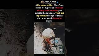Ukrainian Soldier Films Inside Dugout as Russian Shell Explodes Meters Away #shorts