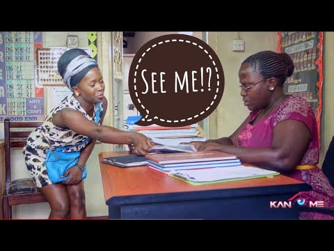 Madam Nina wrote "See me" in Kansiime's child's book. African comedy.