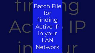 How to find Active IP address in your LAN Network