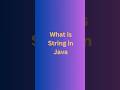 What is String in Java? #shorts #javaprogramming #strings #objectorientedprogramming #education