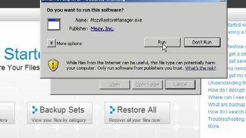MozyPro - Web Restore and Restore Manager