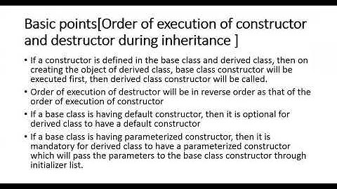 order of execution of constructors and destructors in inheritance