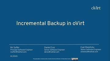 Back to the future – incremental backup in oVirt