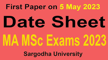 MA MSc Date sheet 2023 Second Annual Exam 2022 UOS | Sargodha University MA Exam 2023 Date Sheet