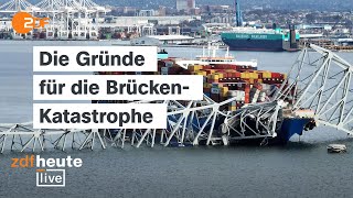 Brücken-Kollaps in Baltimore: Wie es zur Schiffskollision kommen konnte | ZDFheute live