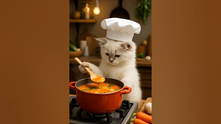 Watch the video about Who Could Say No to Soup Cooked by a Kitten? 🍲🐱 #KittenChef #CuteCats #CookingCat