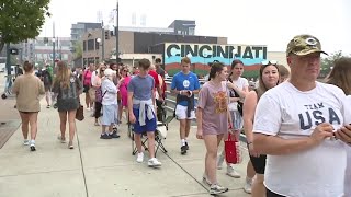 Thousands of Swifties flock to The Eras Tour merch trailed in Cincinnati