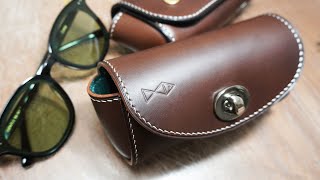 [Leather Craft] Making a Sunglasses Case :) 선글라스케이스 만들기/ 무료패턴( PDF ) / 가죽공예