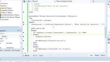 Deleting data in a database - Delphi Tutorial (Part 51)