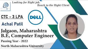 Congrats, Achal D. Patil | COMPUTERS ENGINEER | 3 LPA |Got Selected as Associate IT Engineer in DELL