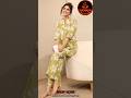 Libas Lime Green Printed Cotton Night Suit