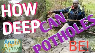 How deep can a river pothole be?