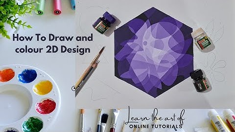 How to draw & Colour 2D Design in Hexagon for Elementary & Intermediate Students #2d #design #art