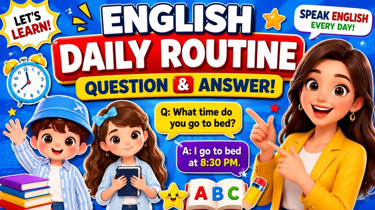 English Speaking Practice | Daily Routine for Kids | Question and ...