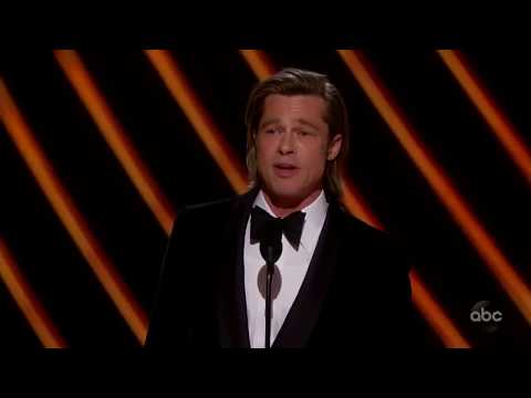 Brad Pitt Oscars Speech After Winning Best Supporting Actor - Oscars 2/9/20