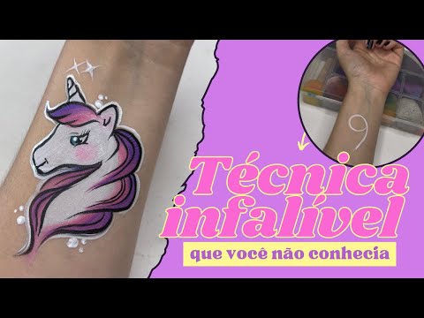 Como desenhar Unicórnio na pintura facial infantil  - Tutorial completo