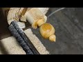 Simple wood design with homemade lathe #woodworking 