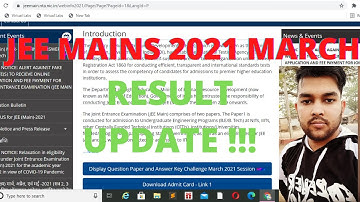 JEE Mains 2021 Results | March Attempt Results Update | Website Updated | Percentile Vs Rank | JEE