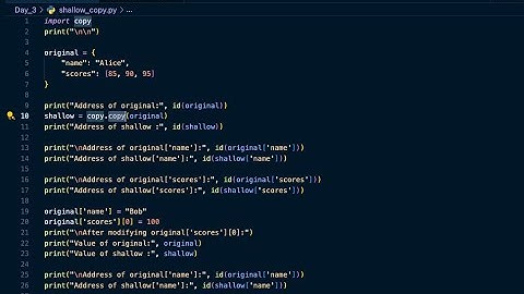 Shallow Copy vs Deep Copy in Python | With Dictionary & List Memory Address (Day-3)