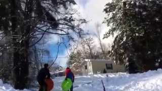 Sledding fun gone wrong