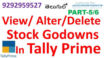 view alter delete stock godown in #tallyprime