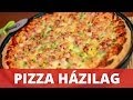 Zöldséges, vastag tésztás pizza házilag recept videó (Homemade Pizza)