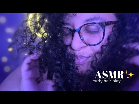 ASMR ~ curly hair play, mouth sounds & chit chat✨