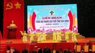 Liên hoan tiếng hát người cao tuổi Bắc ninh 2023, múa hoa sen tháp mười của thành phố Từ sơn,